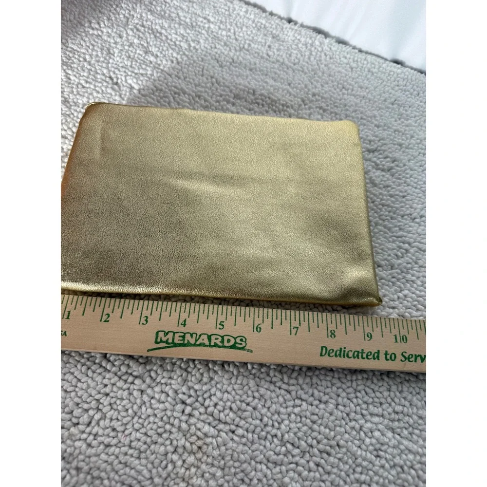 Gold Metallic Pleated Evening‎ Clutch Bag Ruched Formal Wedding Handbag